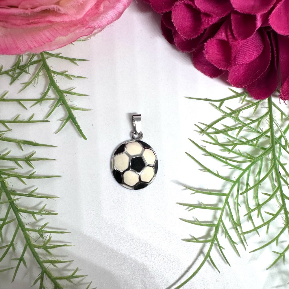 NEW⚜️Enamel Soccer Ball Pendant Charm - Picture 3 of 4